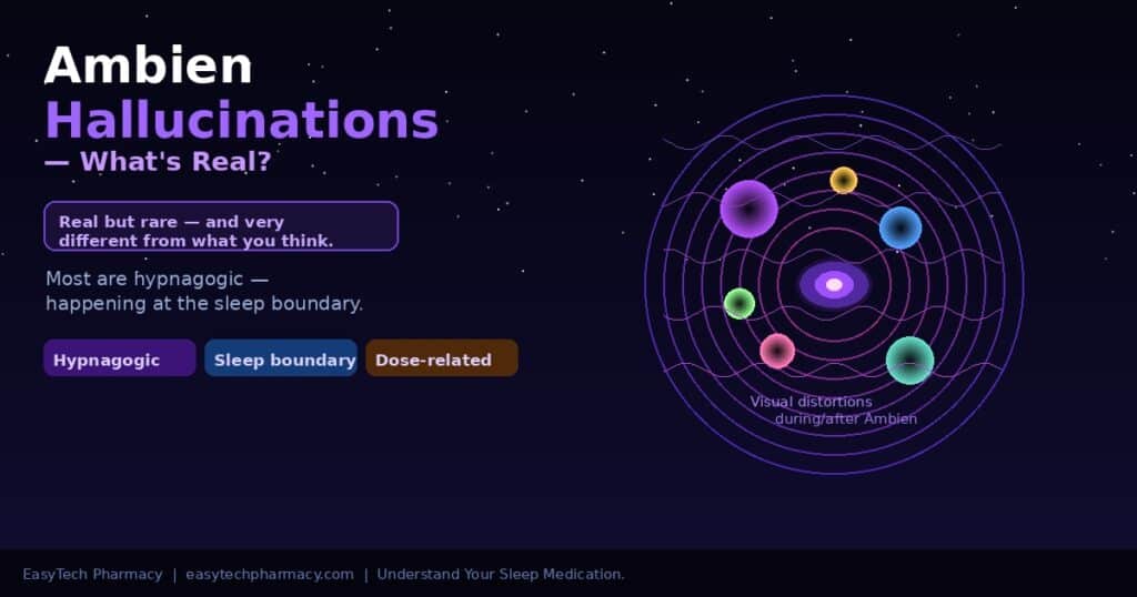 Dream-like visual distortion image illustrating Ambien hallucinations at the sleep boundary